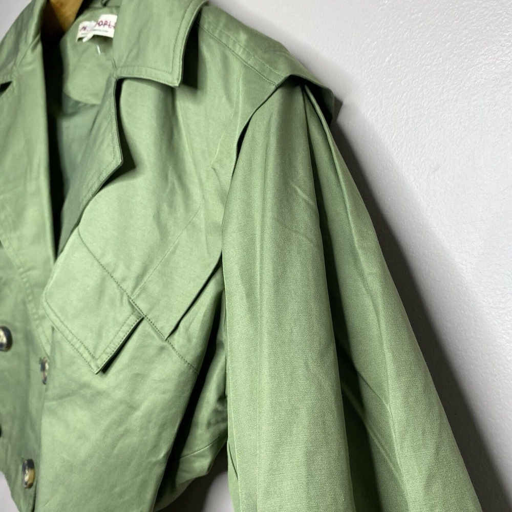 Free People Women's Looking Glass Trench Coat  Green Size S‎ - Picture 6 of 16